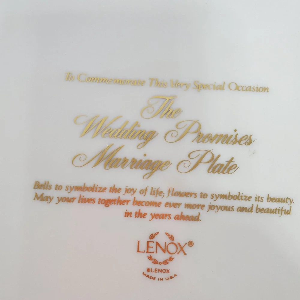 Lenox Wedding Promises Marriage Plate Ivory 12.5